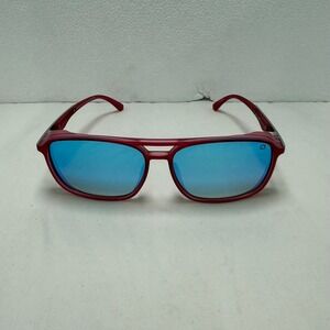 Optic Nerve Sunglasses Unisex OS Red Cousin Polarized Blue Mirror Lenses Eco